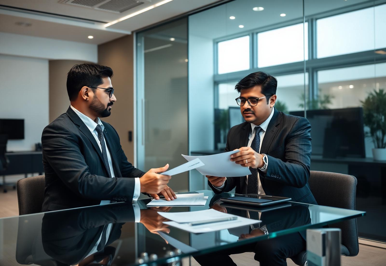 Financial advisors consulting with a client